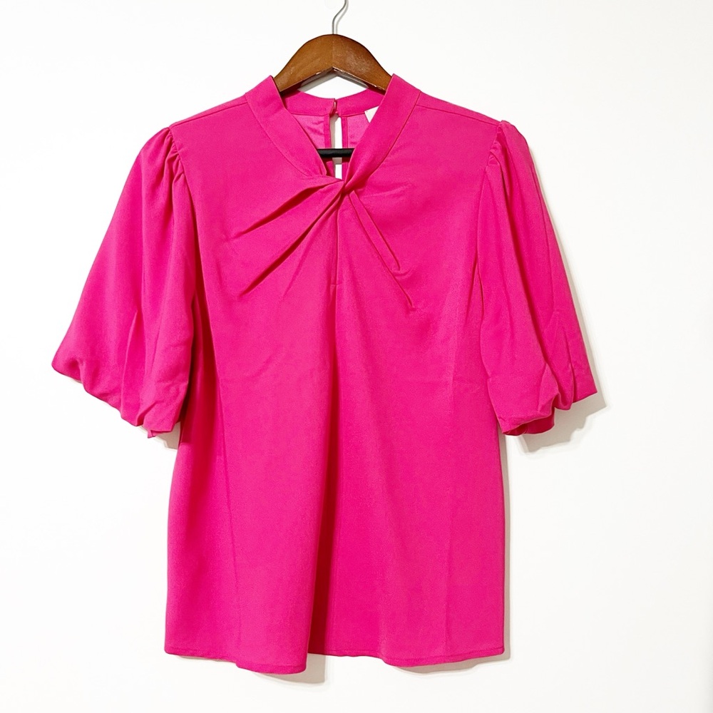 Loft pink twist blouse